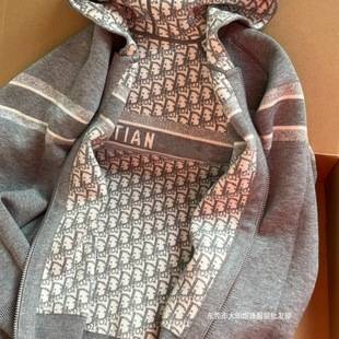 Dior High-End Version Cd 2026 Autumn/Winter Reversible Monogram Letter Knit Wool Cardigan Jacket Unisex