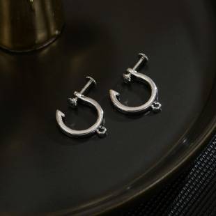 Lh082 Simple Glossy DIY Non-Pierced Integrated Screw Ear Clip Converter Metal Mosquito Coil Versatile Earrings