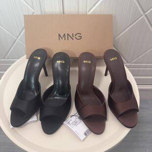 Mng2026 New Summer Style Spanish Export Women's Shoes, Sandals, Pointed Toe Open-Toe Slippers, High Heels, Stiletto Heels