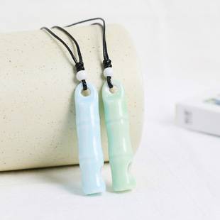 Factory wholesale ceramic whistle necklace men's creative personality sweater chain pendant female student couple pendant can blow