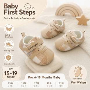 Baby soft-soled non-slip toddler shoes for spring and autumn, color-blocked baby shoes, Velcro handmade shoes for boys and girls, available for wholesale