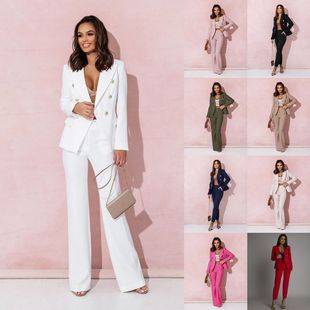 Amazon Hot Selling Women's Professional suit Cross-border Double-breasted Suit suit Professional Women's Suit suit