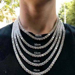 Europe and the United States cross-border explosions zircon tennis chain hip-hop necklace jewelry women and men's hot selling accessories niche necklace wholesale