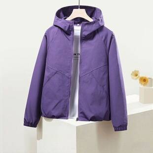 Women's short, fresh-style windbreaker jacket, 2026 new spring/autumn Korean-style hooded casual jacket, women's outerwear