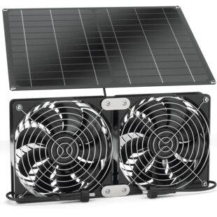 Cross-Border Exclusive for Single Crystal 15W12V Solar Photovoltaic with Two Ipx7 Waterproof Fan for Outdoor Greenhouse