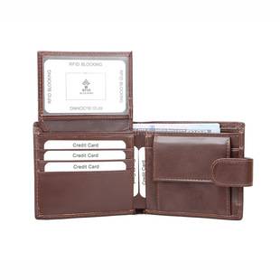 New cross-border genuine leather men's wallet with RFID anti-scan protection, vintage top-layer cowhide short snap-button coin purse