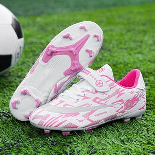 Cross-Border Factory Direct Sales Children's New Football Shoes with Broken Spikes, Long Spikes, Broken Spikes, Rotating Buckle, Student Competition Football Shoes