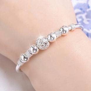 New Nine Transfer Bead Bracelet for Women, Simple Silver-Plated Sansheng Iii Bracelet for Women, Exquisite Ball Jewelry Manufacturer Wholesale