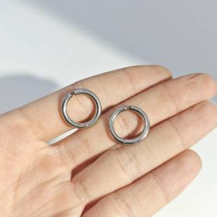 Men's Stainless Steel Ear Clips, No-Piercing Round Wire Ear Cuffs, Personalized Easy-To-Wear Earrings, High-End Non-Pierced Ear Clips