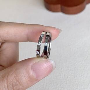 Baoman Korean-Style Three-Stone 2mm Minimalist Plain Ring for Women, Niche Design, Personalized Couple's Index Finger Ring, Tail Ring
