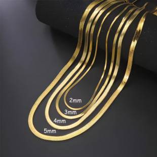 Stainless Steel Blade Chain Cross-Border Hot-Selling Simple and Stylish Flat Snake Bone Necklace European and American Trendy Jewelry