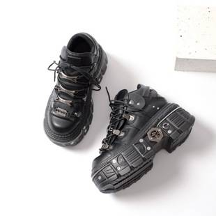 Foreign Trade Dad Shoes for Women 2024 New Thick-Soled Women's Shoes Russian Shoe Supply Heavy Metal Punk Shoes