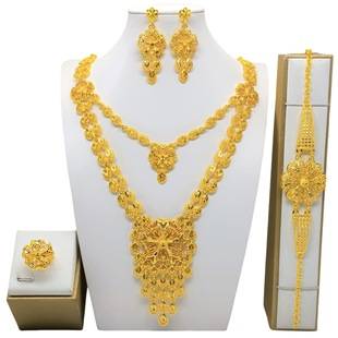 Imitation Copper Jewelry Set Bridal Gift India Dubai Vietnam Ladies Wedding Jewelry Africa Middle East Spot Wholesale