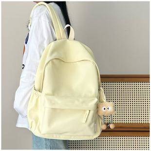 Schoolbags for Junior High School Girls, High-Looking, Simple and Versatile Pure Color College Student Backpacks, Female Ins High School Student Backpacks, Soft