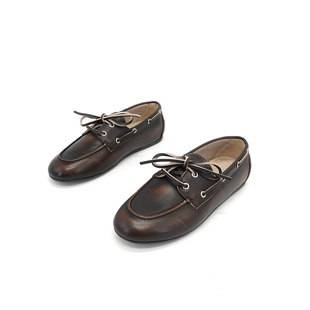 2026 New Vintage-Style Loafers for Women, Flat Boat Shoes, Distressed Leather Shoes