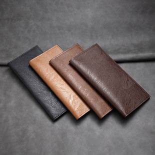 Men's Long Wallet with Multiple Card Slots, Business Leather Wallet, Card Holder, European and American Style, Large Capacity, Vintage European and American Style