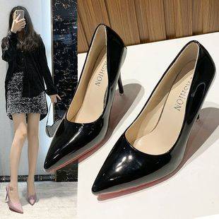 35-45 plus size wide-leg high heels 41 learn all-match stiletto low-cut shoes women's 42 stiletto heel nude red bottom