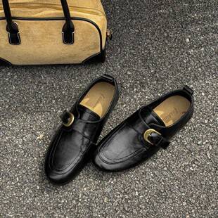 Korean-style loafers for women, flat and easy-to-wear, 2026 autumn new collection, brown, fashionable, versatile, small leather shoes with soft soles
