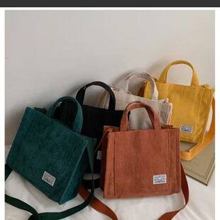Women's bag corduroy 2025 new small square bag South Korea ins bag foreign trade trend handbag shoulder bag cross-border