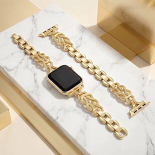 High-end metallic texture fashion cross-border smart watch strap suitable for Apple Watch 38-49mm and Samsung 20/22mm