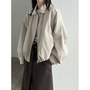 LUXI Simple Doll Collar Short Coat for Women 26 Autumn Loose Fit Casual Versatile Trench Coat Jacket 5240
