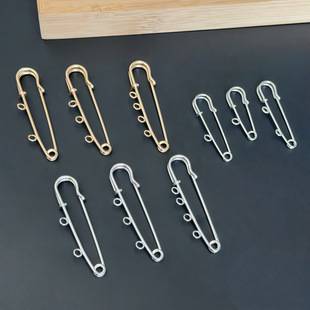 Safety Brooch with Loop Pin, Color-Preserving Electroplated Large Pin, Sweater Brooch, Waistband Pin, Clothing Fixing Pin