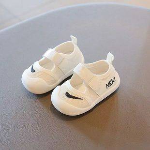 Baby Toddler Shoes Spring and Autumn Men's 0-1-2 Years Old Infant Women's Square Mouth Breathable Non-Slip Wear-Resistant Mesh Shoes
