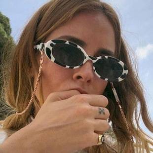 Oval Pattern Color European and American Trendy Cow Color Small Frame Sunglasses Star Same Style Fashion Cross-Border Sunglasses Wholesale