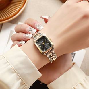 New Women's Square Small Dial Watch Retro Style Steel Band Quartz Women's Watch Jusmi