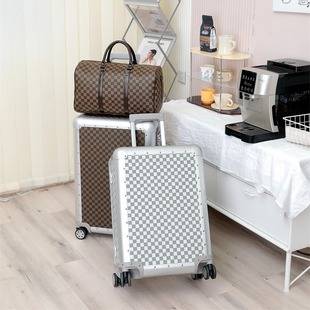 Business All-Aluminum Magnesium Alloy Trolley Suitcase for Women 20inch Carry-On 24-Inch Suitcase for Men with Silent Universal Wheels, Trendy and Lightweight