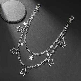 European and American Cross-Border New Trendy Punk Hollow Metal Five-Pointed Star Waist Chain for Women, Vintage Star Multi-Layered Pants Chain Wholesale