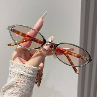 Oval small-frame sunglasses, UV protection, women's 2026 new model, European and American narrow-frame, old money style, high-end GM sunglasses