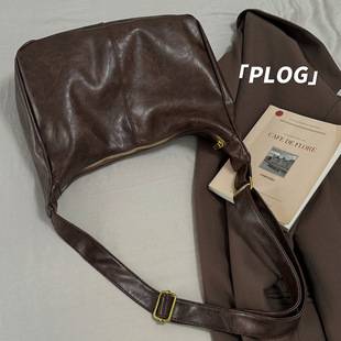 Factory Direct Sales Bag Women's 2025 Retro Tote Bag Preppy Style Versatile Large Capacity Shoulder Bag Commuter Crossbody Bag