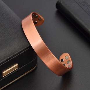 Cross-Border Hot-Selling Red Copper Magnet Glossy Open Bracelet Ring Combination Magnetic Energy Bracelet Factory Dropshipping