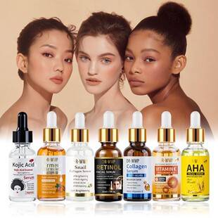 All-English Cross-Border Fruit Acid Essence Facial Serum Moisturizing and Brightening Skin Turmeric Essence 30ml