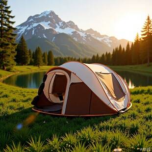 Boat-shaped quick-opening tent outdoor folding portable camping overnight rainproof and sunscreen full-automatic quick-opening beach throwing tent