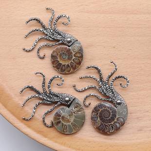 1613-Colorful Octopus Brooch Exaggerated Large Marine Life Jewelry Pendant Dual-Use Decoration Light Luxury