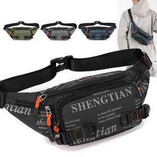 Cross-border New Waterproof Waist Bag Men's High-end Messenger Bag Trendy Fashion Sports Chest Bag Nylon Cloth Men's Bag