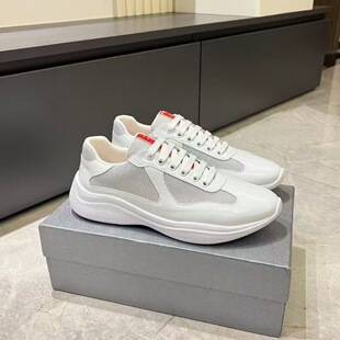 2026 New P-brand men's shoes, genuine leather, versatile lace-up, breathable casual sneakers, export sports high-end men's shoes