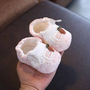 Cross-border wholesale soft-soled spring and autumn cotton shoes for baby girls, breathable and foot-protective, non-slip, for 0-1 year old babies before learning to walk