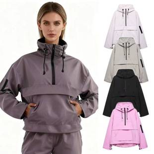 Za Aliexpress Cross-Border European and American Style Women's Clothing Wholesale Casual Sports Style Hooded Jacket Top Jacket