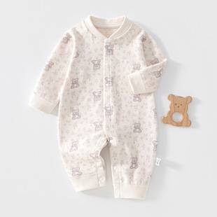 Newborn Baby Wool-Silk Romper Infant Clothes Autumn Winter Long Sleeve Bodysuit Crawling Outfit