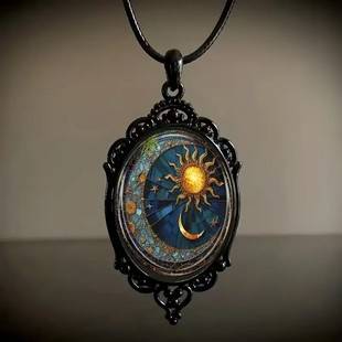 Cross border retro gothic crow cross witch halloween pendant necklace wholesale European and American jewelry