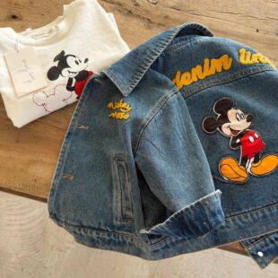 Children's Cartoon Denim Jacket Korean Version Spring and Autumn New Style Toddler Jacket Baby Denim Top Boys' Coat