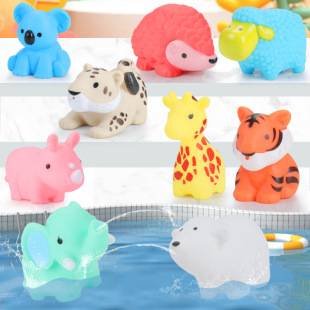 Children's bath water spray vinyl soft glue pinch cute animal Elephant tiger baby baby bath toys