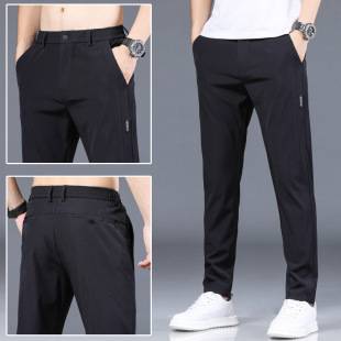 Spring and Summer New Men's Casual Pants Elastic Small Straight Pants Korean Fashionable Slim-fit Thin Casual Pants for Youth