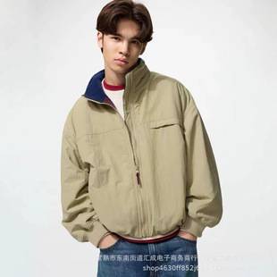 Stand-up collar jacket with fleece lining, women's and men's outerwear, 2026 autumn/winter new collection, warm and comfortable, 487517