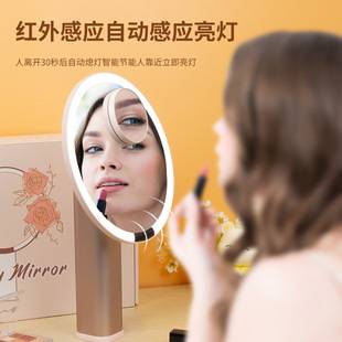 Desktop Led Makeup Mirror with Ring Light and Magnetic Magnifying Glass, Customizable from the Source Factory