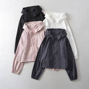 Korean Casual Drawstring Jacket for Women 2023 Autum American Sexy Loose Hooded Sports Long-Sleeved Top