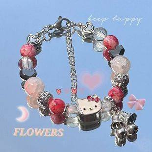 Little Red Riding Book Same KT Cat Bell Bracelet Female Niche Design High Color Value Cartoon Hand Jewelry for Girlfriends